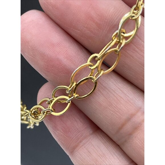 Origami Owl Gold Tone Large Paper Clip Link Double Chain Necklace 16" - Picture 6 of 8